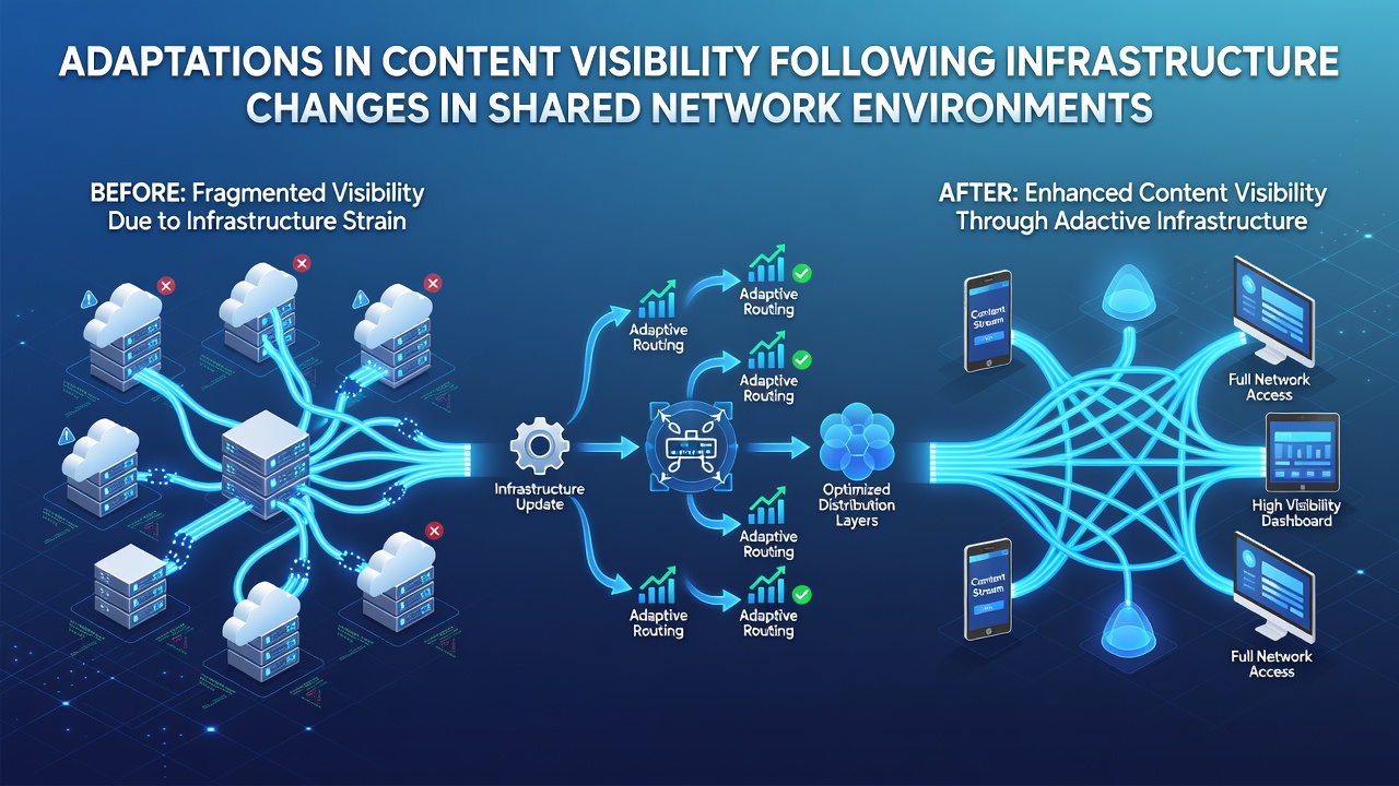 Adaptations in Content Visibility Following Infrastructure Changes in Shared Network Environments